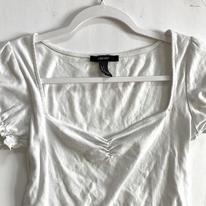 Scoop Neck White Blouse